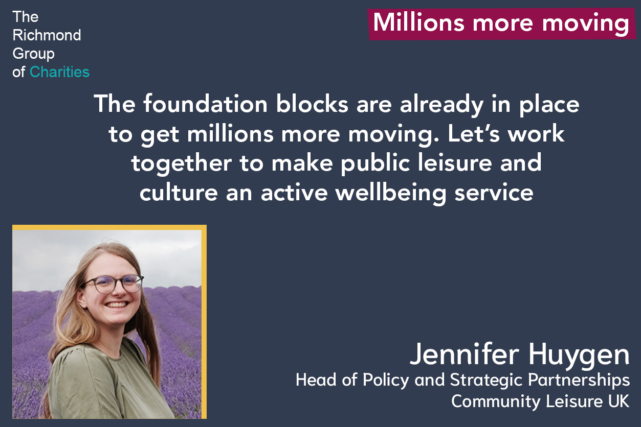 The foundation blocks are already in place to get millions more moving. Let’s work together to make public leisure and culture an active wellbeing service